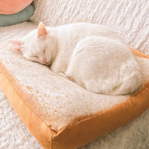 Cat Bed Removable Design Dog Kennel Pet Toast Bread Cat Dog Mats Soft Bed Rug Cushion Wash Detachable Soft Sofa Small Dog Beds