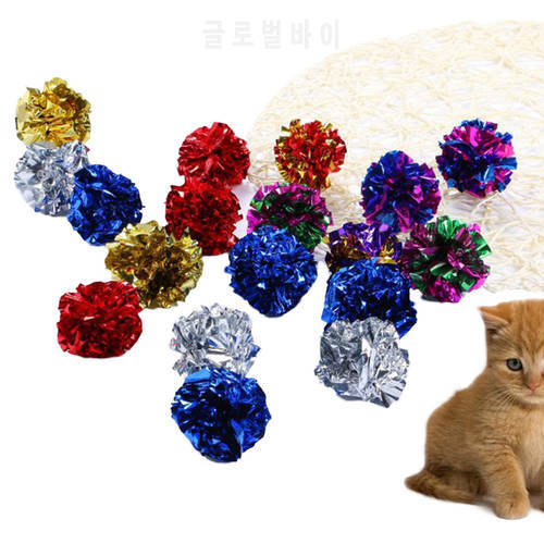 Cat Toys Multicolor Mylar Crinkle Ball Ring Paper Sound Toy for Cat Kitten Playing Interactive Pet Cat Products Supplies