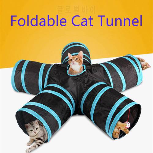 2/5 Holes Foldable Cat Tunnel Cats Toys Pets Kitten Rabbit Indoor Outdoor Training Play Tube Supplies Cat and Dog Game Pipe