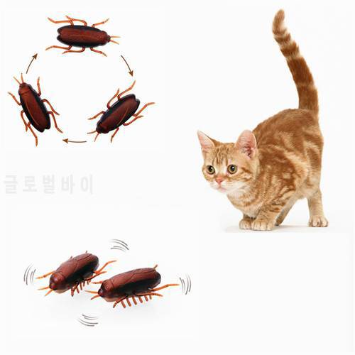 1pcs Funny Electronic Pet Interactive Play Toy For Cats Eletric Running Cockroach Pet Dog Cat Interactive Toy Battery Powered