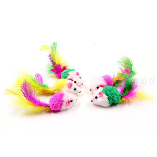 New Cat Toy Cat Toys False Mouse Pet Cat Toys Mini Funny Playing Toys For Cats With Colorful Feather Plush Mini Mouse Toys