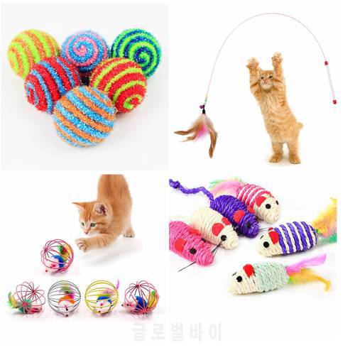 1Pc Cat Toy Stick Feather Wand With Small Bell Mouse Cage Toys Plastic Artificial Colorful Cat Teaser Toy Pet Activity Supplies