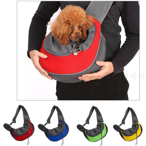 Pet Puppy Carrier Bag Outdoor Travel Handbag Pouch Mesh Single Shoulder Bag Sling Travel Shoulder Bag for Dogs S/L Memory Foam