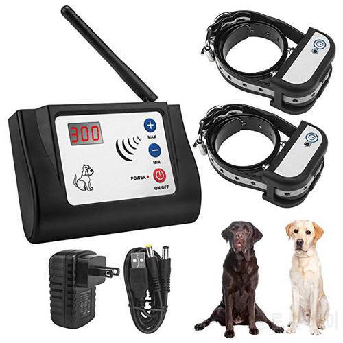 Wireless Dog Fence Effective Rechargeable Adjustable Water Resistance Radio Frequency Fence Pet Dog Training Collar For 2 dog
