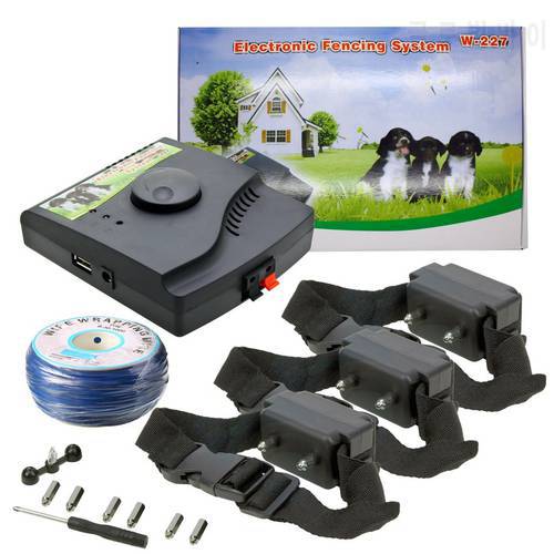 Underground Waterproof Shock Collar Electric Dog Pet Fence Fencing System W227U with 1/2/3 collar 100g2280