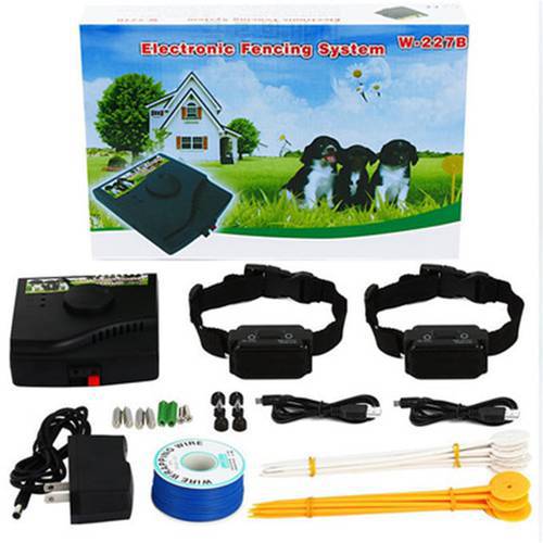 Dog Fence In-Ground Electric Pet Fence Rechargeable Electric Dog Training Collar Receivers Pet Containment System W-227B For Dog