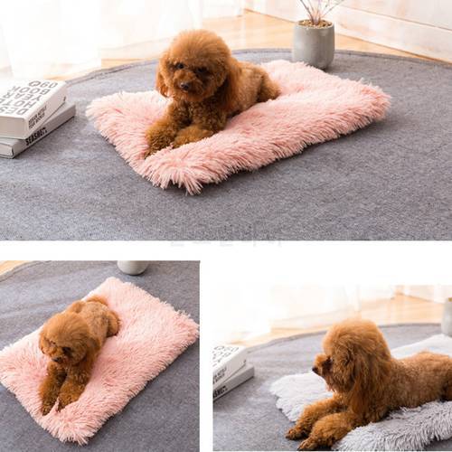 Luxury Long Plush Pet Dog Bed Blankets Cat Sleeping Mats Puppy Winter Warm Thin Beds Cushion Soft Covers for Large Dogs Mattress