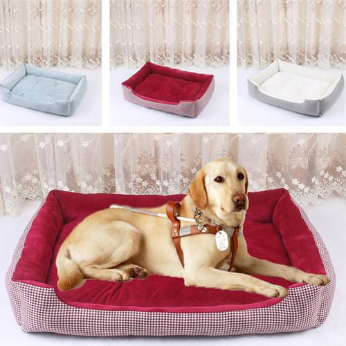 Small Large Dog Couch Plaid Soft Pillow Pet Cat Dog Bed House Detachable Mat Lounger Sofas for Puppy Labrador Husky XS XL
