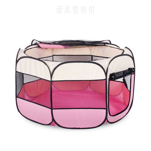 Pink red Folding Pet Tent Cage Fence Playpen For Dogs Home Puppy Fence Kennel Kitten House Cage Dog House Pet Exercise Play Cage