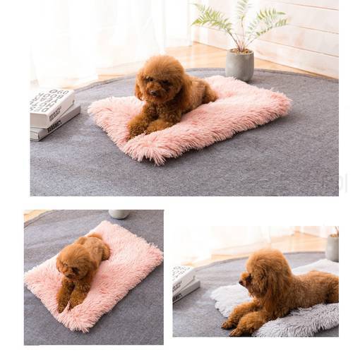 Warm Pet Blanket Dog Cat Sleep Mat Soft Quilt Long Plush Carpet Dog Bed Puppy Cushion for Small Large Dogs Teddy Cat Mattress