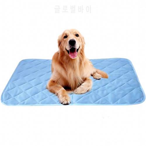 2023 New Summer Dog Mat Ice Pad 100*70CM Large Size Ice Silk Cool Pet Sofa Bed Car Dog Cushion Fit All Pet Puppy Cat Cooling Mat