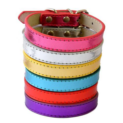 6Colors Pu Leather Dog Collar Pet Supplies For Small Dogs Adjustable Buckle Pet Puppy Dog Cat Collar Size XS S M