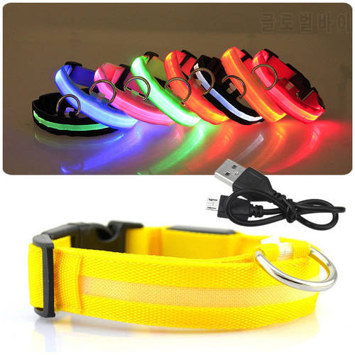 USB Rechargeable LED Pet Dog Glowing Collar Pet Luminous Flashing Necklace Outdoor Walking Night Safety Collar Pet Supplies