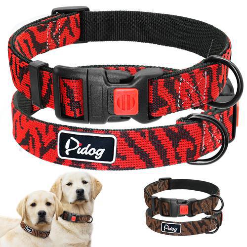 Adjustbale Nylon Dog Collar Leopard Printed Safety Dog Collar For Small Medium Large Dogs Pitbull Labrador Pet Supplies