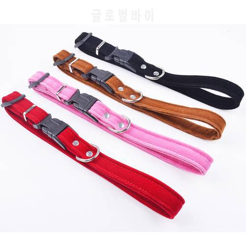 Breakaway Dog Collar For Small Dogs Soft Velvet Material Adjustable Necklace Pet Dog Cat Collars With 4Colors XS S M