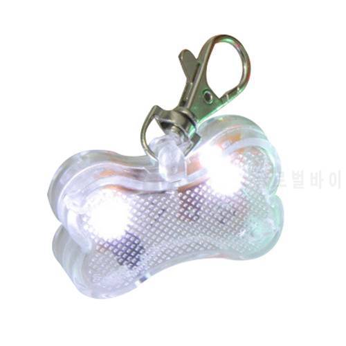 Pet Supplies LED Light Up Dog Bone Shape ID Tag Pet Safety Collar Pendant for Outdoor Walking