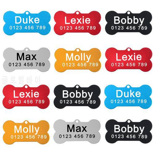 Dog Cat Id Tags DIY Personalized Dogs Id Tag Stainless Steel Tag Engraving Name and Telphone Number and Pet Supplies