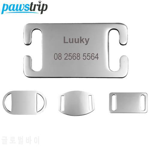 pawstrip Stainless Steel Pet Tag Custom Dog Tag Name Phone Engraved Dog Collar Nameplate Personalized Pet Dog ID Tags For Dogs