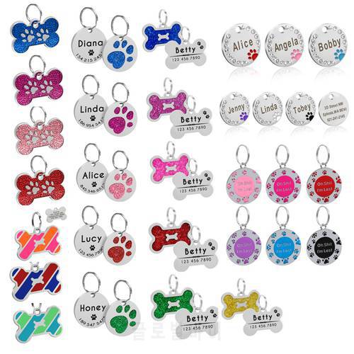Dog ID Tag Custom Pet id Tags Collar Accessories Personalized Puppy Nameplate for Small Medium Large Dogs Pitbull Chihuahua