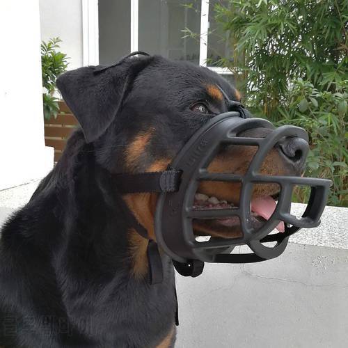 Silicone Basket Dog Muzzle Adjustable & Comfortable Secure Fit Durable Lightweight Rubber Dog Muzzle Stop Biting Safe Training