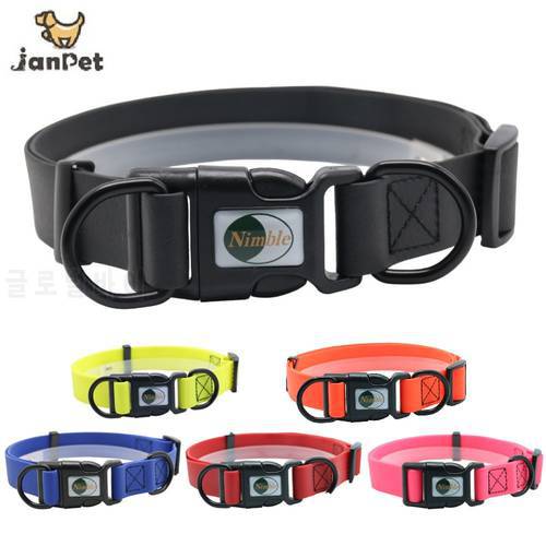 JanPet New High quality pet dog collar PVC waterproof Cat collar anti dirty easy to clean for Big small dogs puppy pet products