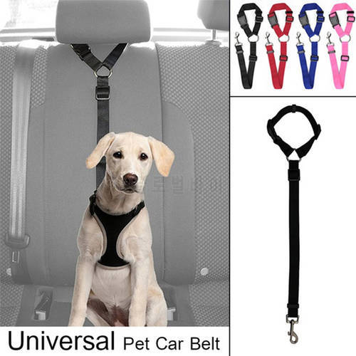 Pet Seat Belt Adjustable Pet Dog Cat Car Seat Belt Safety Leads Vehicle Seatbelt Harness, Made from Nylon Fabric