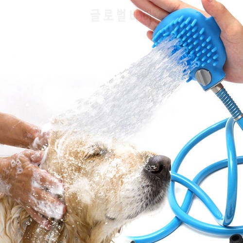 Pet Faster Bathing Tool Large Dogs Shower Pipe with Water Cleaning Scrubber Comfortable Massage Pet Washing Rough Collie Brush