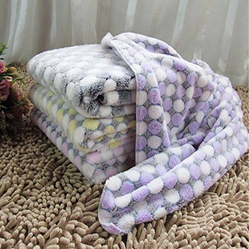 Pet Dog Bed Soft Pet Blanket Coral Fleece Dog Mats Cat Mat Bed Puppy Pet Cushion Sleeping Cover Purple Yellow Dots Pet Supplies