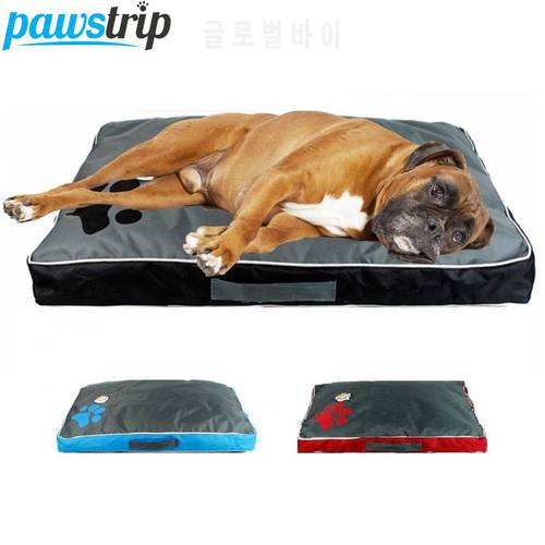pawstrip M/L/XL Pet Large Dog Bed Soft Puppy Cushion Bed Paw Pattern Labrador Husky Beds Detachable Cover Pet Beds For Dogs Cats