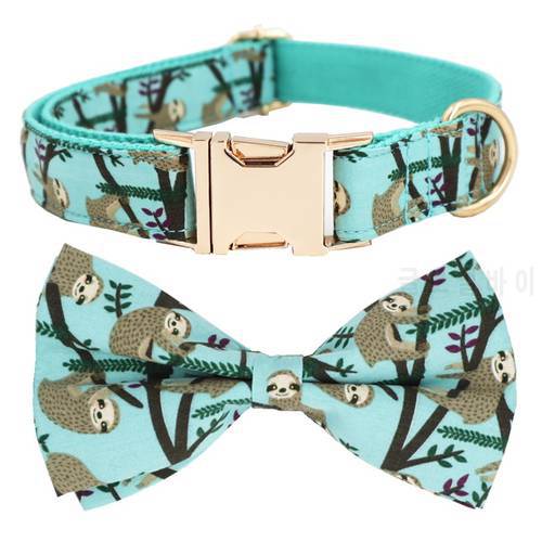 little monkey Dog Collar Bow Tie with Metal Buckle Big and Small Dog&Cat Collar Pet Accessories