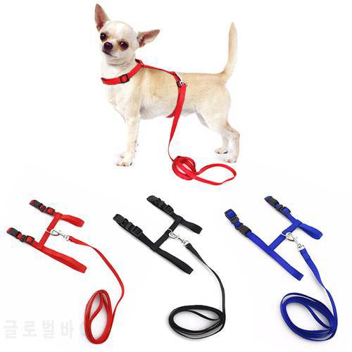 Small Pet Dog Harness And Leash Chihuahua 3 Colors Nylon Adjustable Pet Traction Belt Cat Dog Accessories HDog Collar