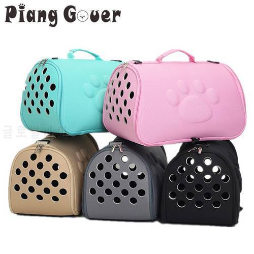 Pure Color Travel Pet Bag Carrier Cat Bag Breathable Folding Small Dog Outdoor Single shoulder Bag Pet Carrying