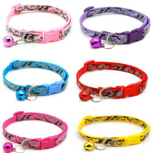 pet fit Safety Adjustable Dog Leash collars Dog different Bell Cat Camouflage Pet Nylon with Collar Collars Cat strap new design