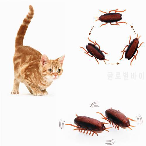 2pcs Electronic Cockroach Cat Toy Cute Cat Interactive Running Toy Battery Powered Eletric Pet Toys