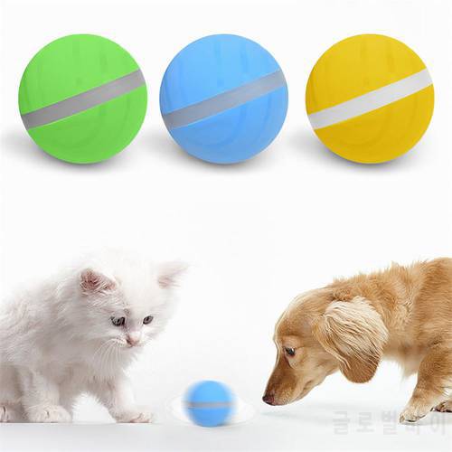 Pet Toy Jumping Ball USB Electric Pet Ball Funny Moving Attractive LED Rolling Flash Ball Toy Smart Interactive Pet Toy Ball