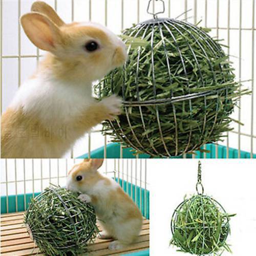Funny Safe Sphere Feed Dispense 8cm Stainless Steel Round Exercise Hanging Hay Ball Guinea Pig Hamster Rabbit Playing Pet Toy