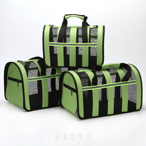 Explosive Pet Outing Bag Fashion Stripe Portable Out Breathable Mesh Cat And Dog Double Bag Portable Dog Bag