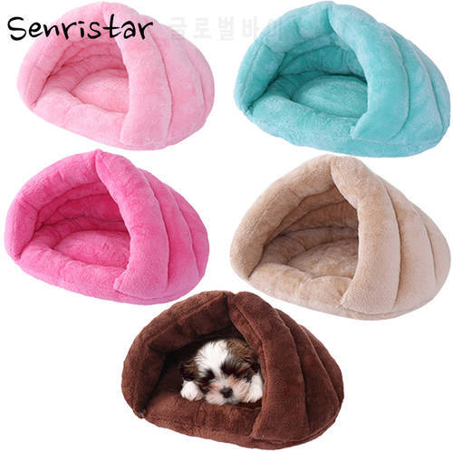 Winter Soft Polar Fleece Dog Bed For Small Medium Dog House Puppy Kitten Cat Warm Sleeping Bag Nest Cave Bed Pet Kennel