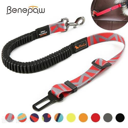 Benepaw Premium Durable Dog Car Seat Belt Fashion Adjustable Heavy Duty Pet Dog Safety Belt Elastic For Vehicle Accessories