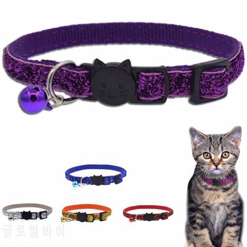 Cat Collar Bell Safety Adjustable Collar Neck Strap Breakaway Collar with Bell for Pet Puppy Decor