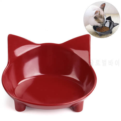 1Pc 2019 New Cute Candy Color Plastic Pet Bowl Water Food Cat Puppy Feeder Cat Dog Bowls Pet Feeding Supplies Red Black