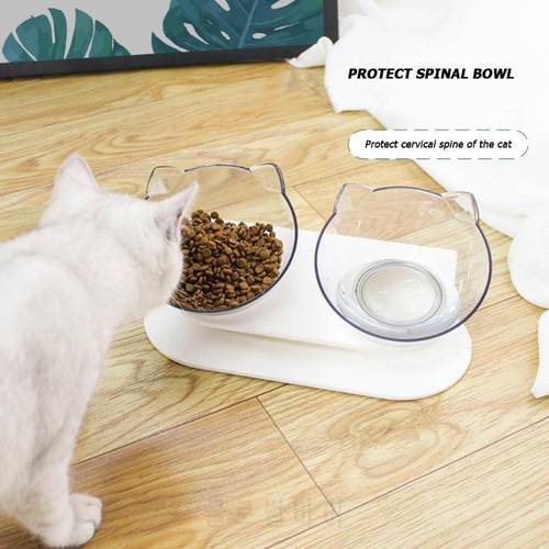 Removable Transparent Cat Ears Pet Bowl Pet Feeder Non-slip Food Container Holder Cat Feeding Bowls Pet Supplies