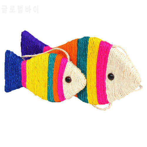 Fish shaped sisal cat scratch board plate cat toy grinding claw board simulation fish Scratching Post For Kitten Cat Scratcher