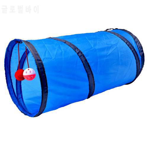 Pet Cat Toy Tunnel 2 Holes Play Tubes Balls Collapsible Crinkle Kitten Toys Puppy Ferrets Rabbit Play Dog Tunnel Tubes Fold