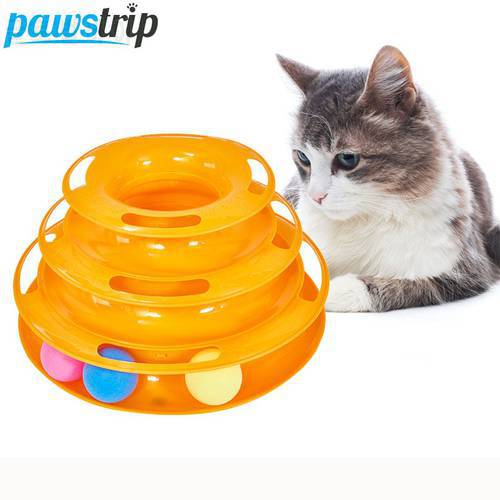 3 Levels Pet Cat Toy Tower Tracks Disc Interacitve Cat Toys Ball Training Amusement Plate Cat Tracks Toys For Cats Kitten jouet