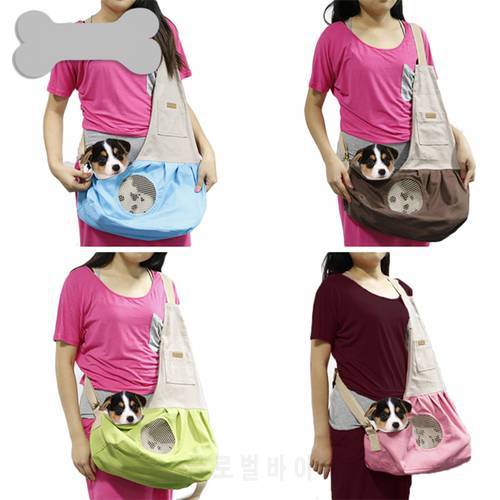 Foldable Dogs Carrying Bags Canvas Breathable Slings Handbags For Small Pets Stylish portable one shoulder pet crossbody bag