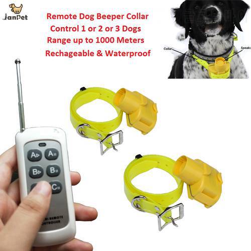 Waterproof Hunting Sound Dog Beeper Collars 1000 Remote Control Dog Training Collar Rechargeable Dog Tracking Collar