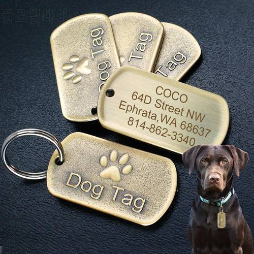Dog Tag Personalized Engraved Pet Dog Collar Accessories Custom Military ID Tags Pet Puppy Cat Name Phone Tags Stainless Steel