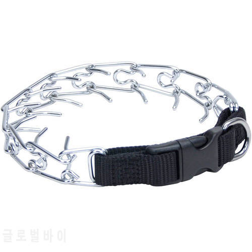 Pet Training Products Adjustable Chrome Plated Dog Prong Collar Pinch Collar with Quick Release Snap Buckle 45cm/50cm/55cm/60cm