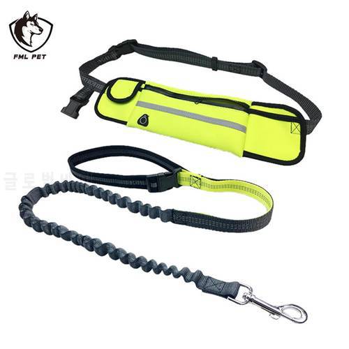 FML Pet Leash Hand Free Leashes for Dogs Runing Walking Jogging Reflective Dog Leash for Medium Large Dogs Elastic Traction Rope